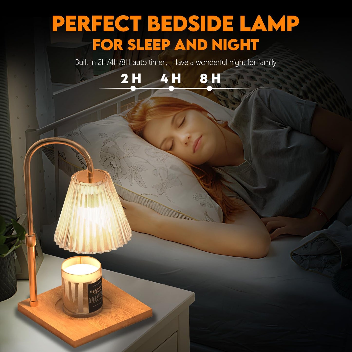 LuxeLine Candle Warmer Lamp with Timer & Dimmer - Adjustable Height Flameless Warmer for Scented Jar Candles, Wax Melts, Home Decor Gift for Women