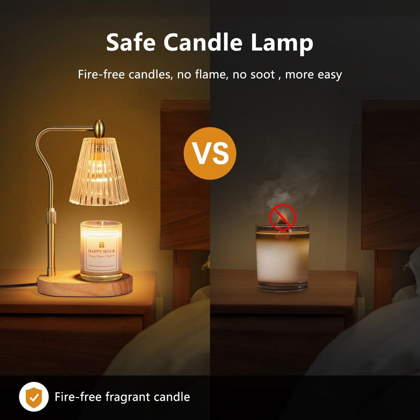 LuxeLine Candle Warmer Lamp with Timer & Dimmer - Adjustable Height Flameless Warmer for Scented Jar Candles, Wax Melts, Home Decor Gift for Women