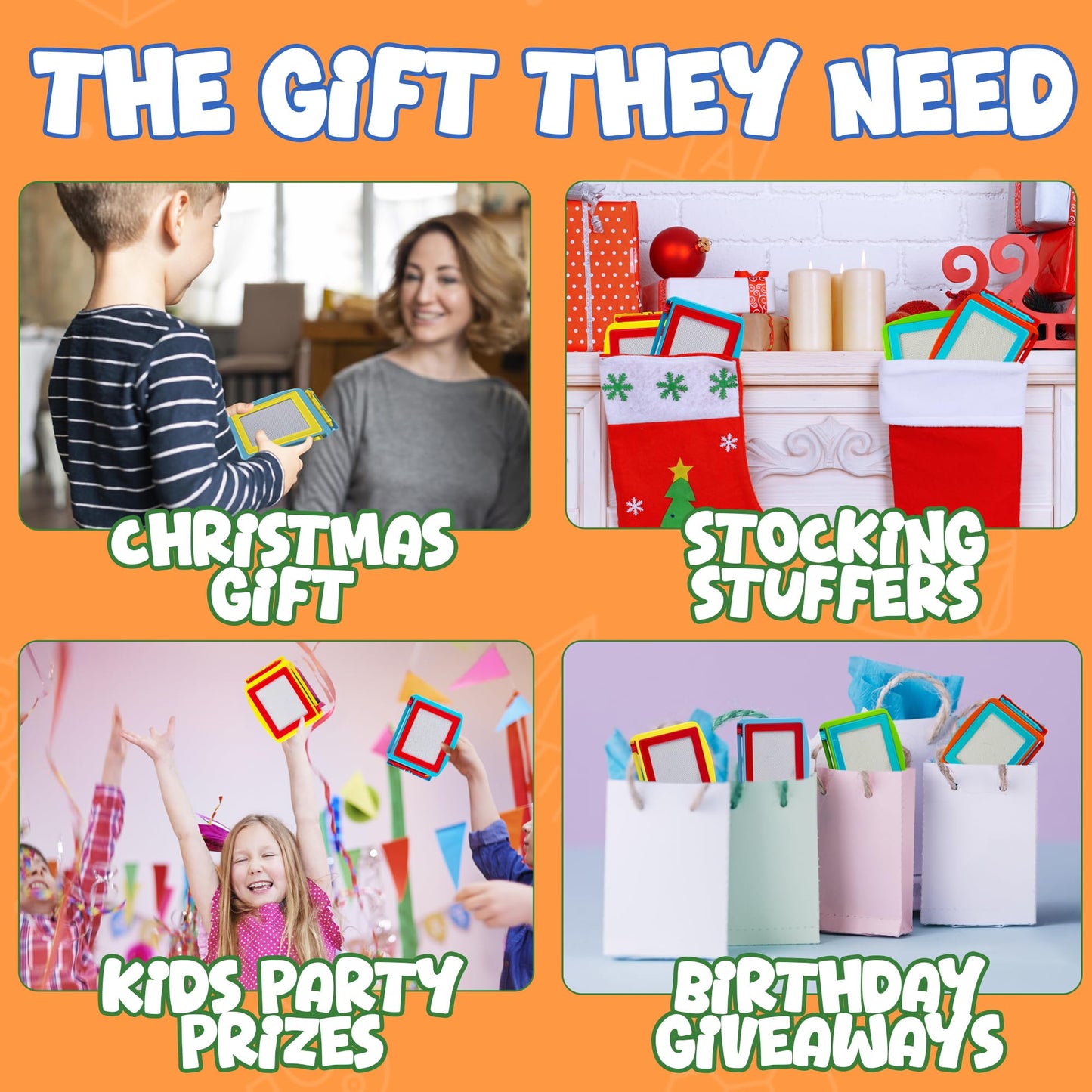 LuxeLine Magnetic Drawing Board for Kids – Dual-Sided Sketch & Doodle Board with Magnetic Pen & Stamps, Educational Toy for Toddlers & Preschoolers