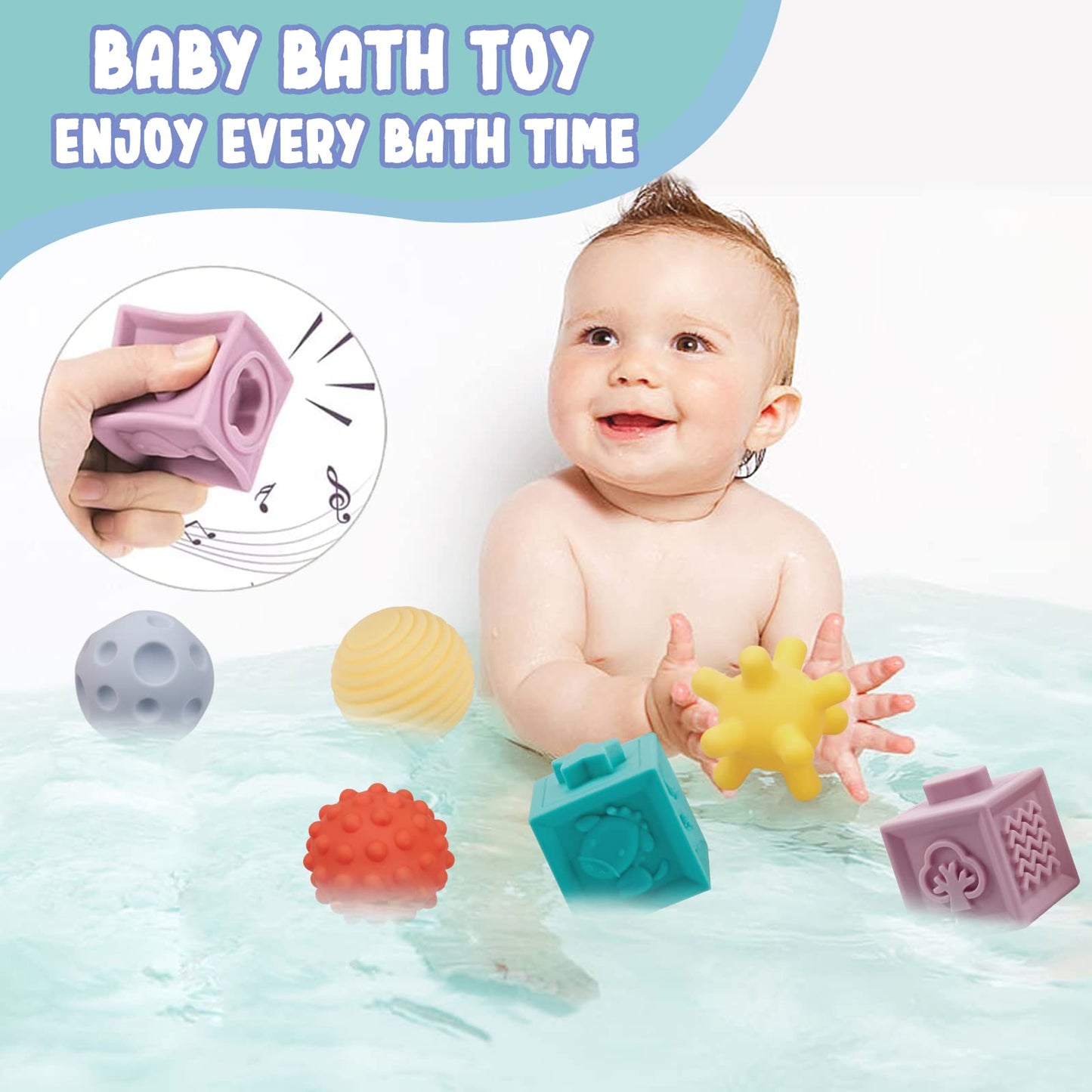 LuxeLine 24-Piece Montessori Soft Baby Toys Set – Stacking Blocks, Sensory Balls, Stacking Rings & Storage Bag – BPA-Free Developmental Toys for Infants & Toddlers 6–18 Months