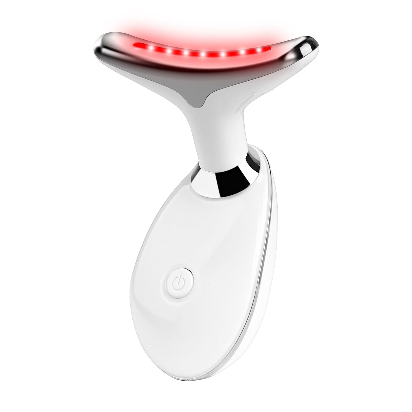 LuxeLine LED Facial Light Therapy Wand - 7-Color Red & Blue Light Therapy for Face & Neck, Anti-Aging & Acne Treatment with Heat Massage, Portable Skin Care Device (White)