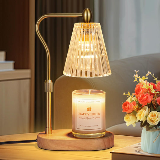 LuxeLine Candle Warmer Lamp with Timer & Dimmer - Adjustable Height Flameless Warmer for Scented Jar Candles, Wax Melts, Home Decor Gift for Women