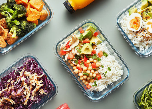 LuxeLine 5-Pack Borosilicate Glass Meal Prep Containers (36oz) - Airtight Lids, Stackable, Microwave/Oven/Freezer/Dishwasher Safe