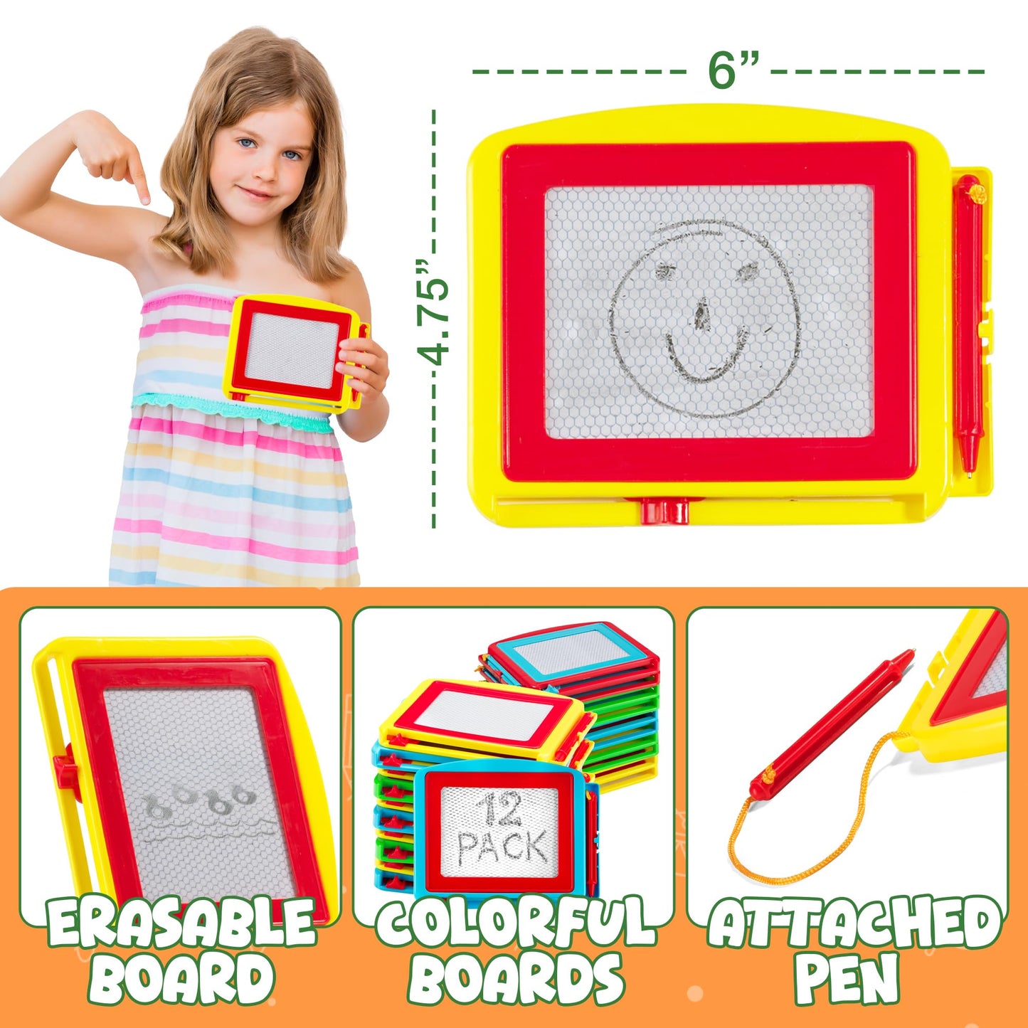LuxeLine Magnetic Drawing Board for Kids – Dual-Sided Sketch & Doodle Board with Magnetic Pen & Stamps, Educational Toy for Toddlers & Preschoolers