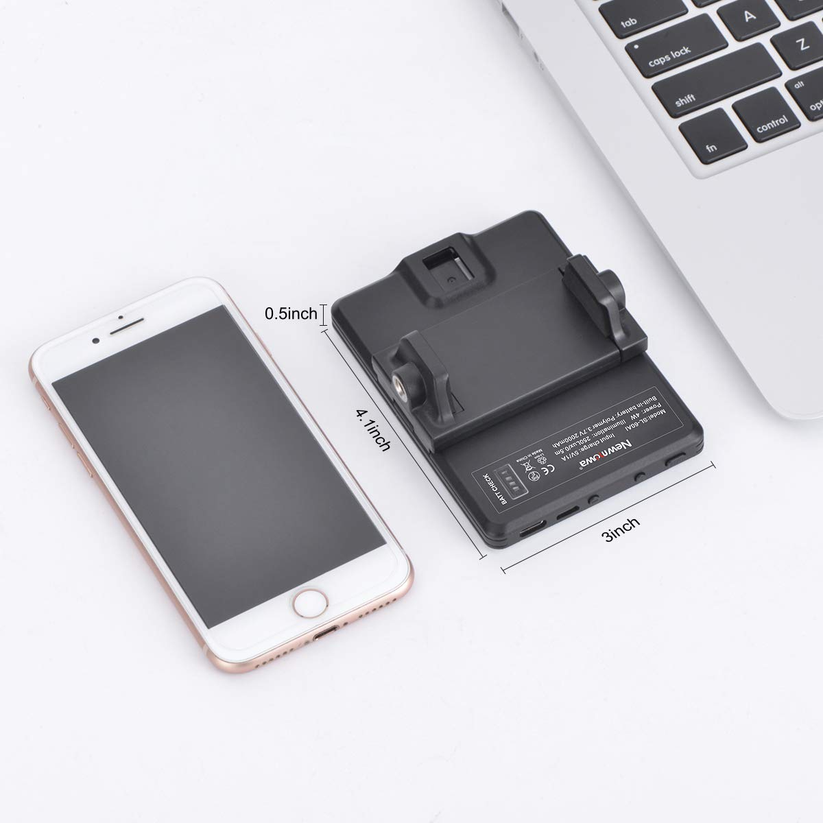 LuxeLine Rechargeable 60-LED Clip Video Light with Dual Clips - 3 Modes & 10 Brightness Levels for Phones, Laptops, TikTok, Zoom Calls & Makeup (Micro USB/Type-C)