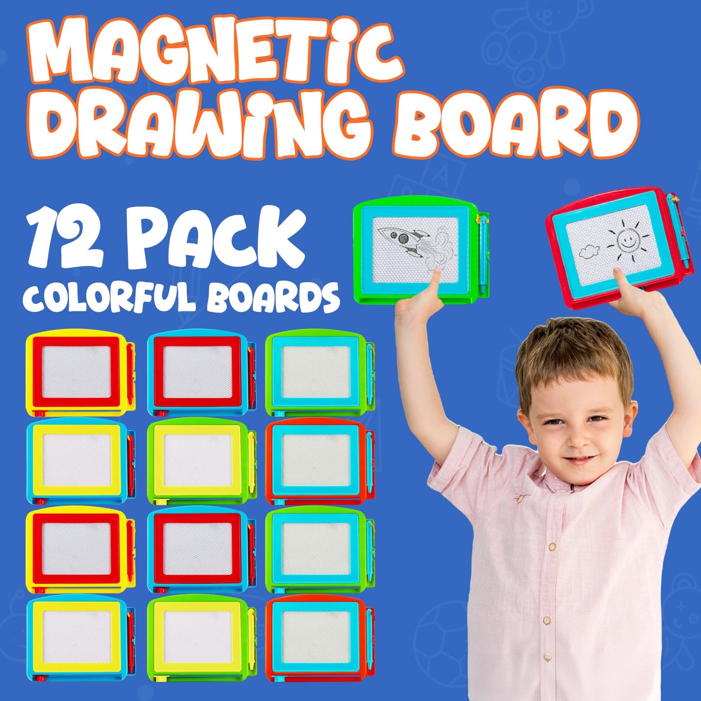 LuxeLine Magnetic Drawing Board for Kids – Dual-Sided Sketch & Doodle Board with Magnetic Pen & Stamps, Educational Toy for Toddlers & Preschoolers