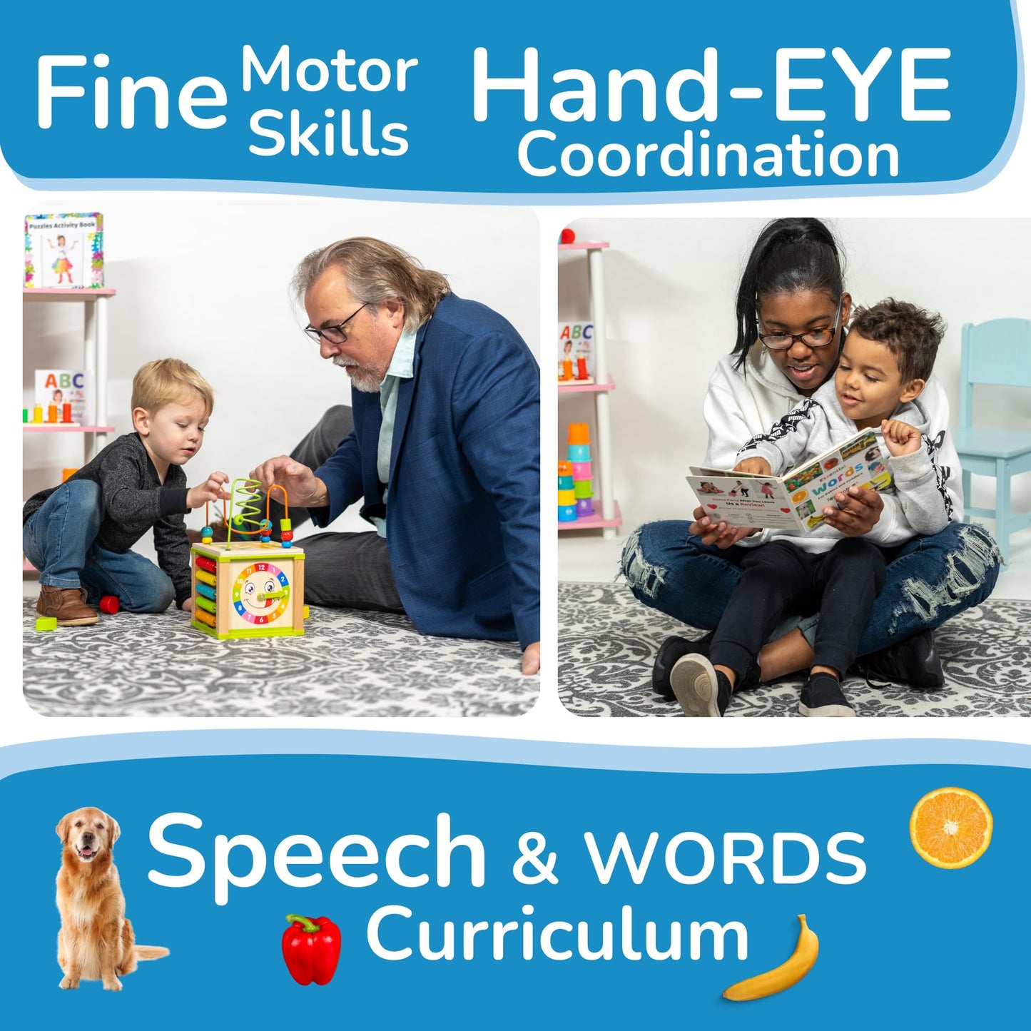 Jumbo Baby Play Mat 10x10 FT, Large Non-Slip Kids Foam Floor Playmat Tiles with Alphabet & Numbers, Extra Thick Interlocking Tiles for Nursery, Crawling, Toddler Playroom & Gym